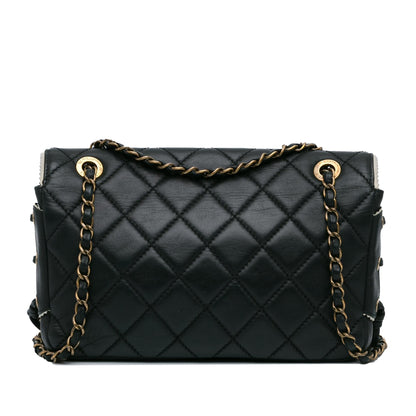 Chanel Cc Quilted Lambskin Tassel And Border Embellished Flap
