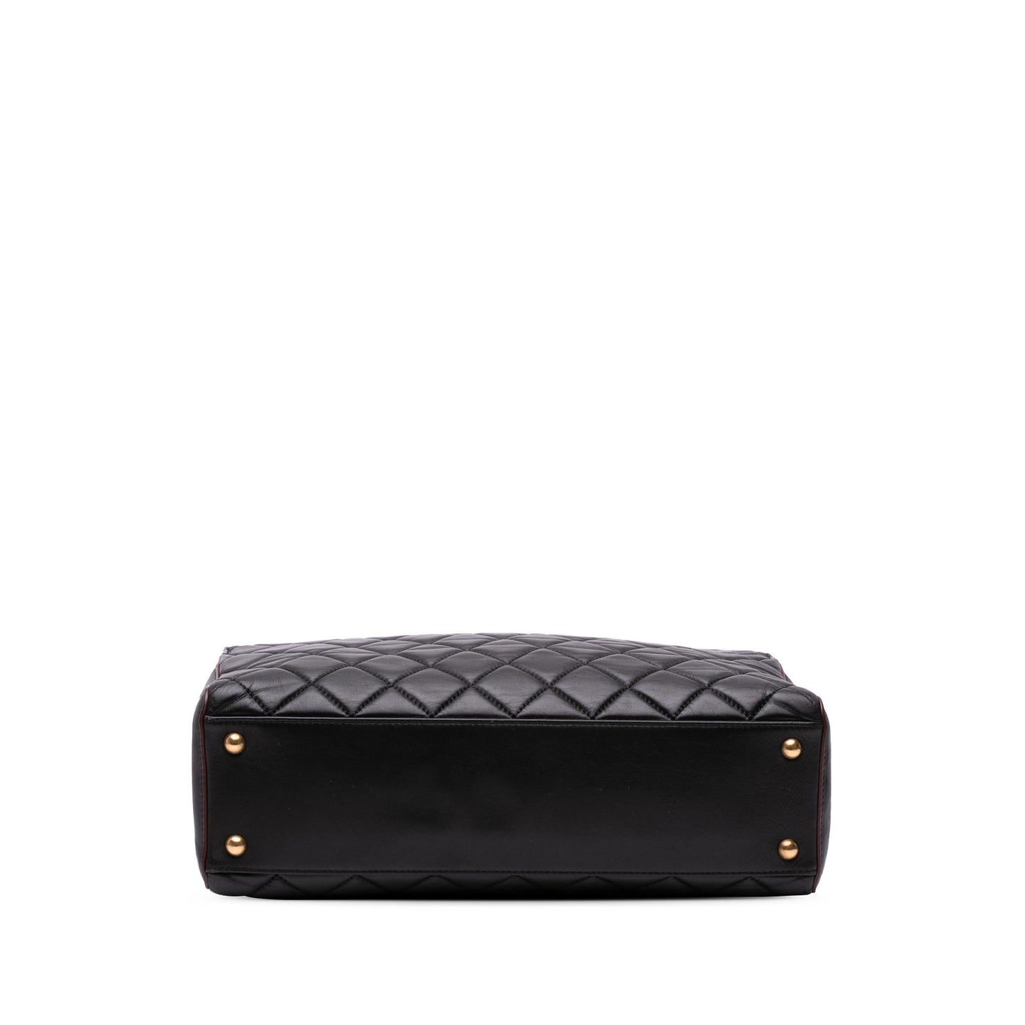 Chanel Cc Quilted Lambskin Turnlock Tote