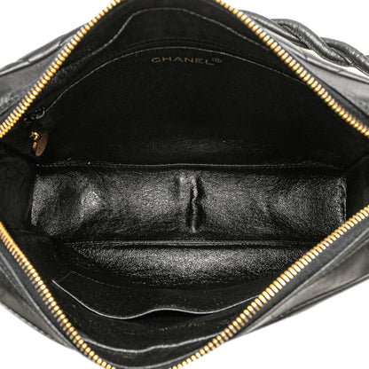 Chanel Cc Quilted Lambskin Twisted Strap Crossbody