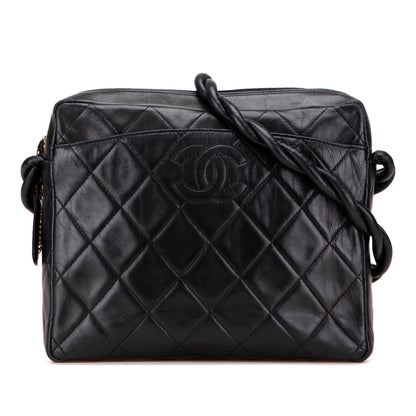 Chanel Cc Quilted Lambskin Twisted Strap Crossbody