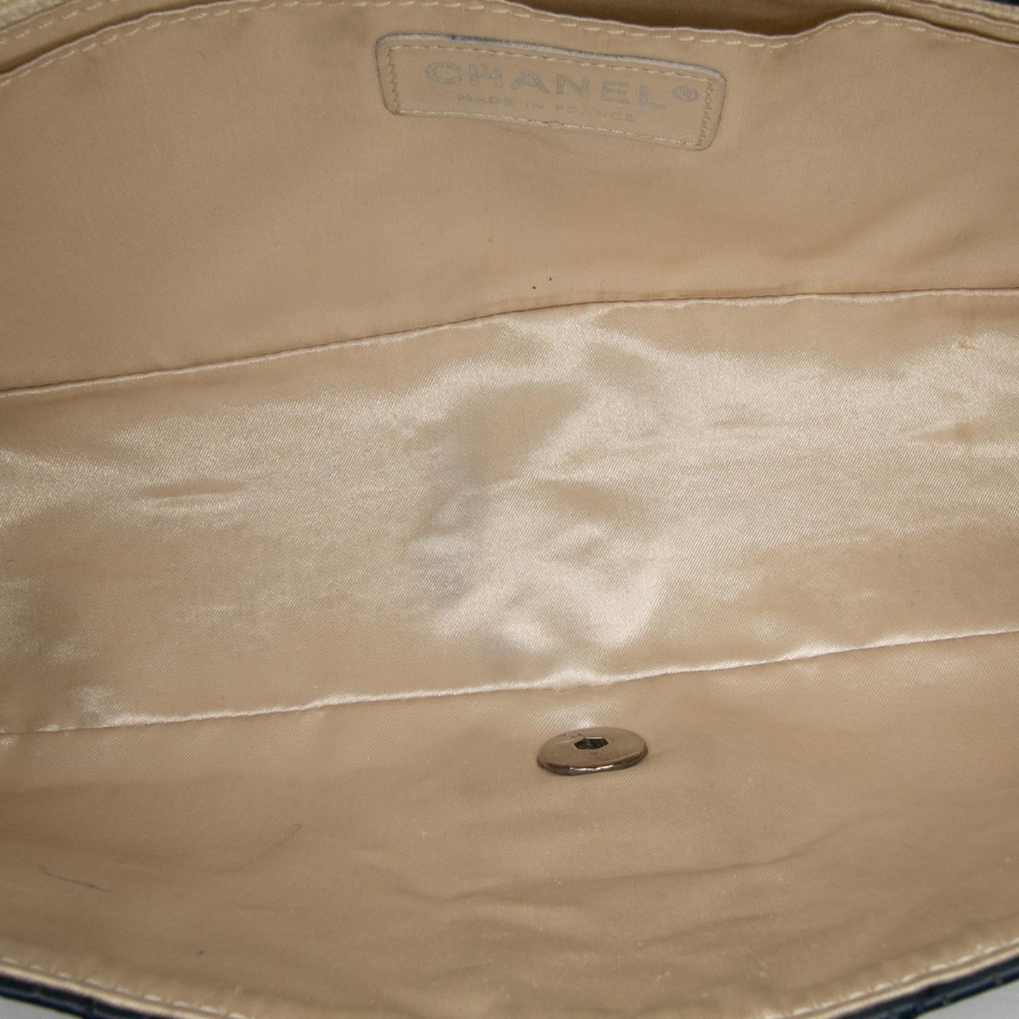 Chanel Cc Quilted Perforated Aged Calfskin Flap