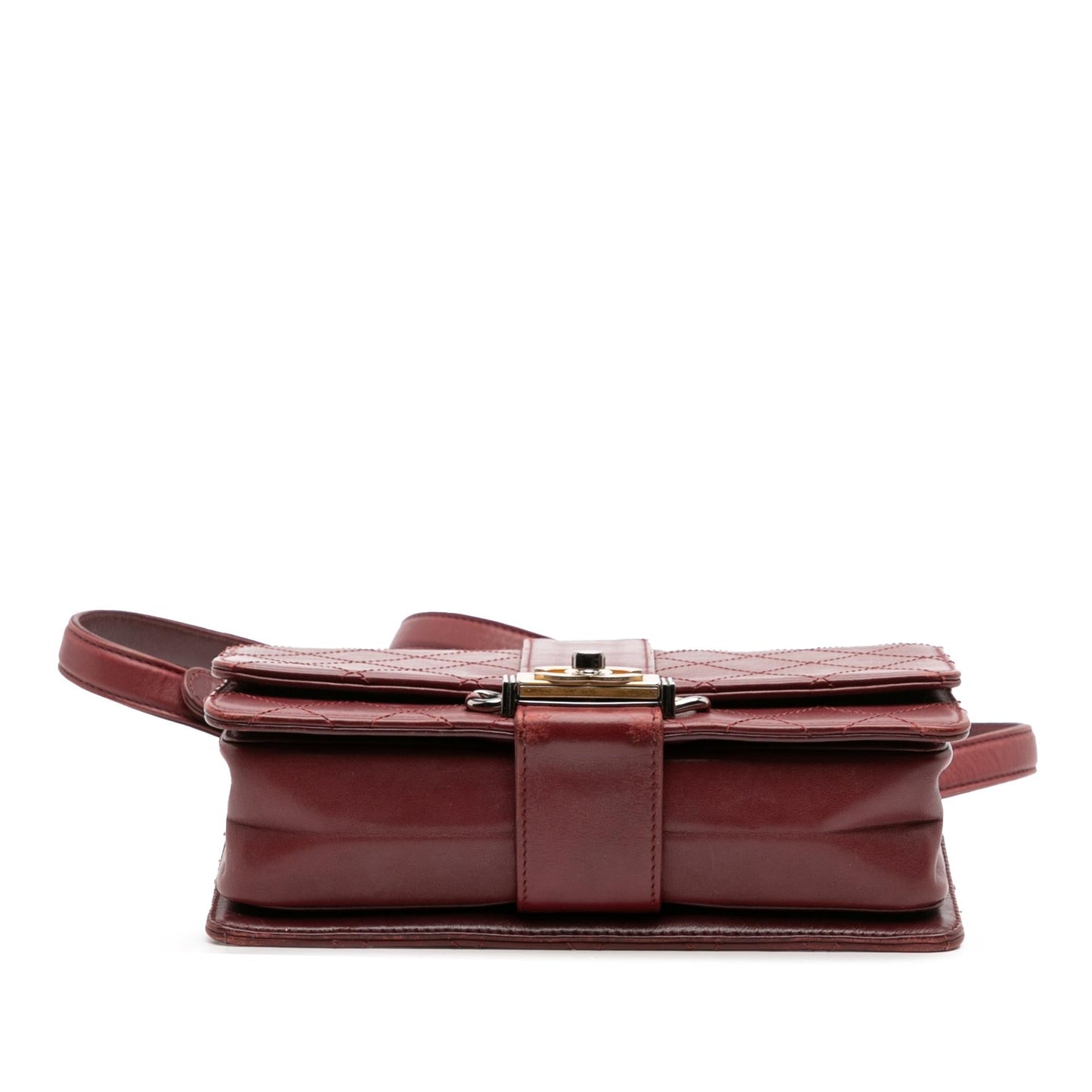 Chanel Cc Stitched Calfskin Chain Flap