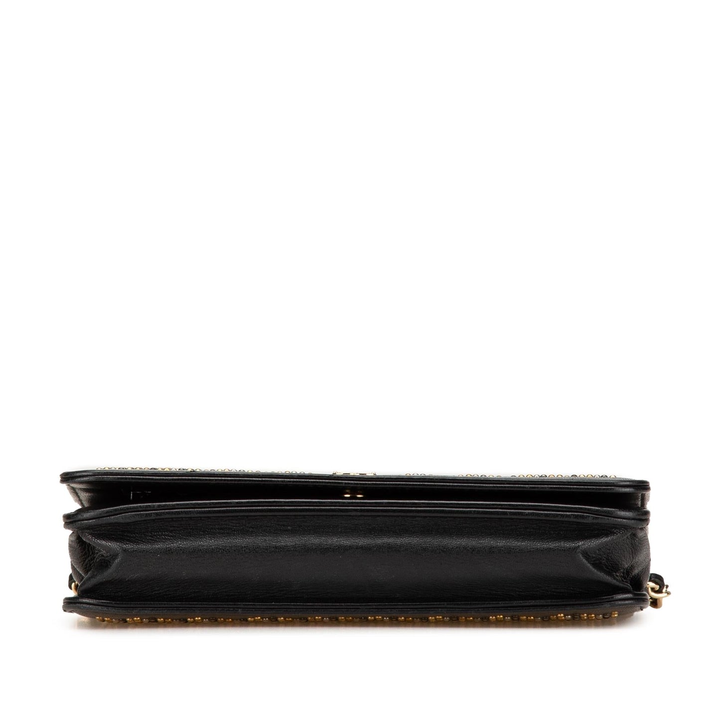 Chanel Cc Studded Lambskin Wallet On Chain