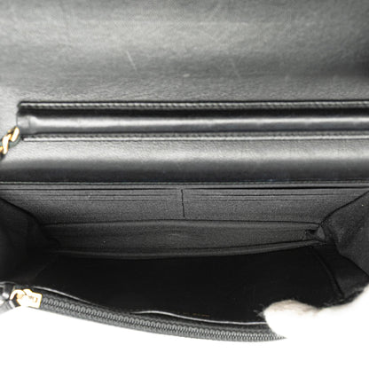 Chanel Cc Studded Lambskin Wallet On Chain