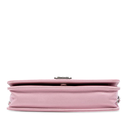 Chanel Calfskin Crystal Studded Boy Wallet On Chain