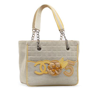 Chanel Camellia CC Choco Bar No. 5 Shoulder Bag (SHG-CGt5YO)