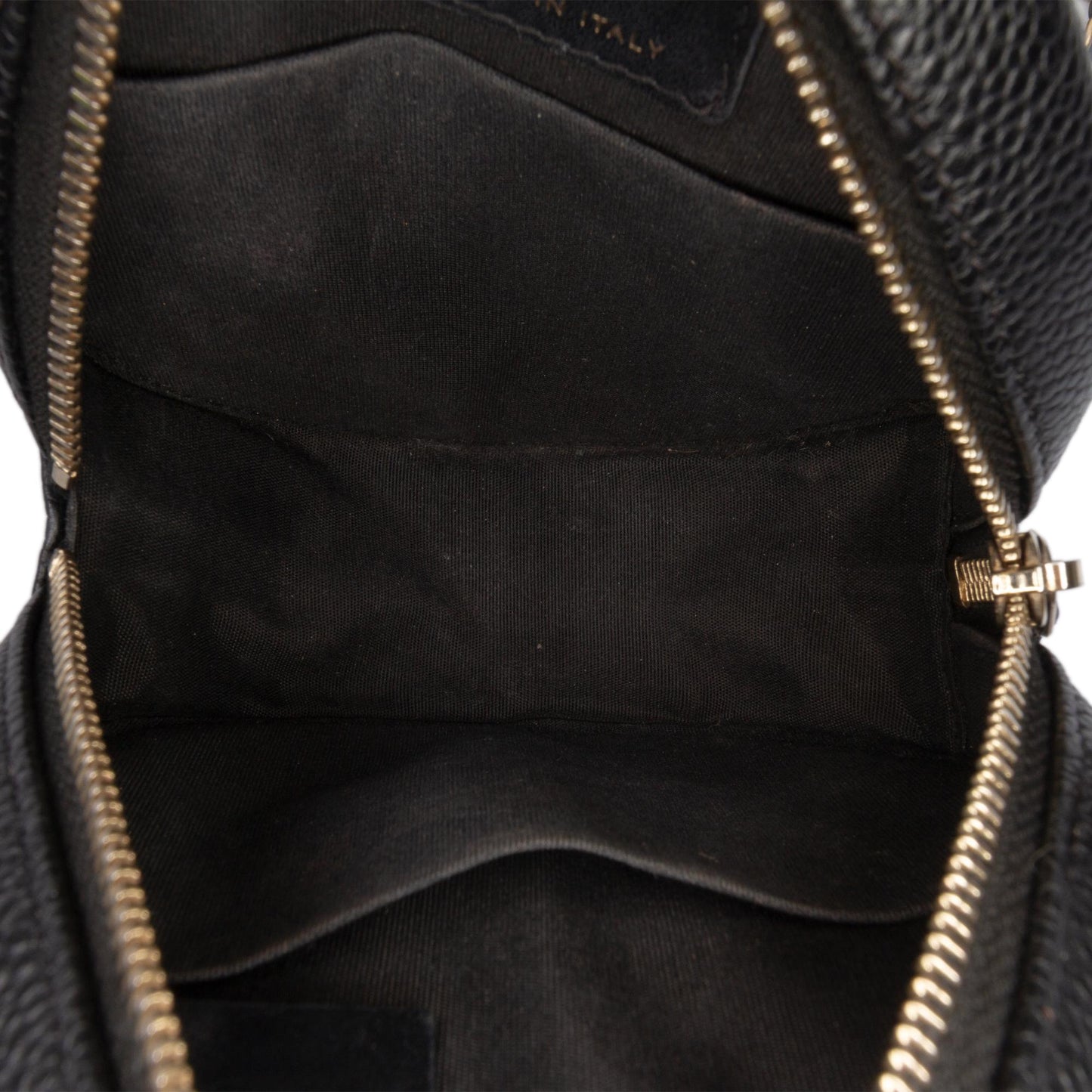 Chanel Caviar Cc Filigree Round Clutch With Chain
