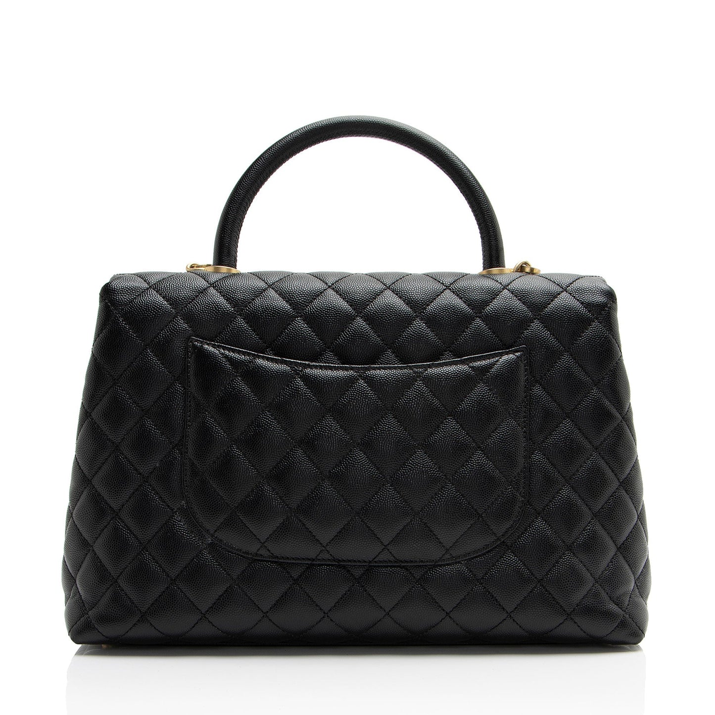 Chanel Caviar Leather Coco Top Handle Medium Flap Bag