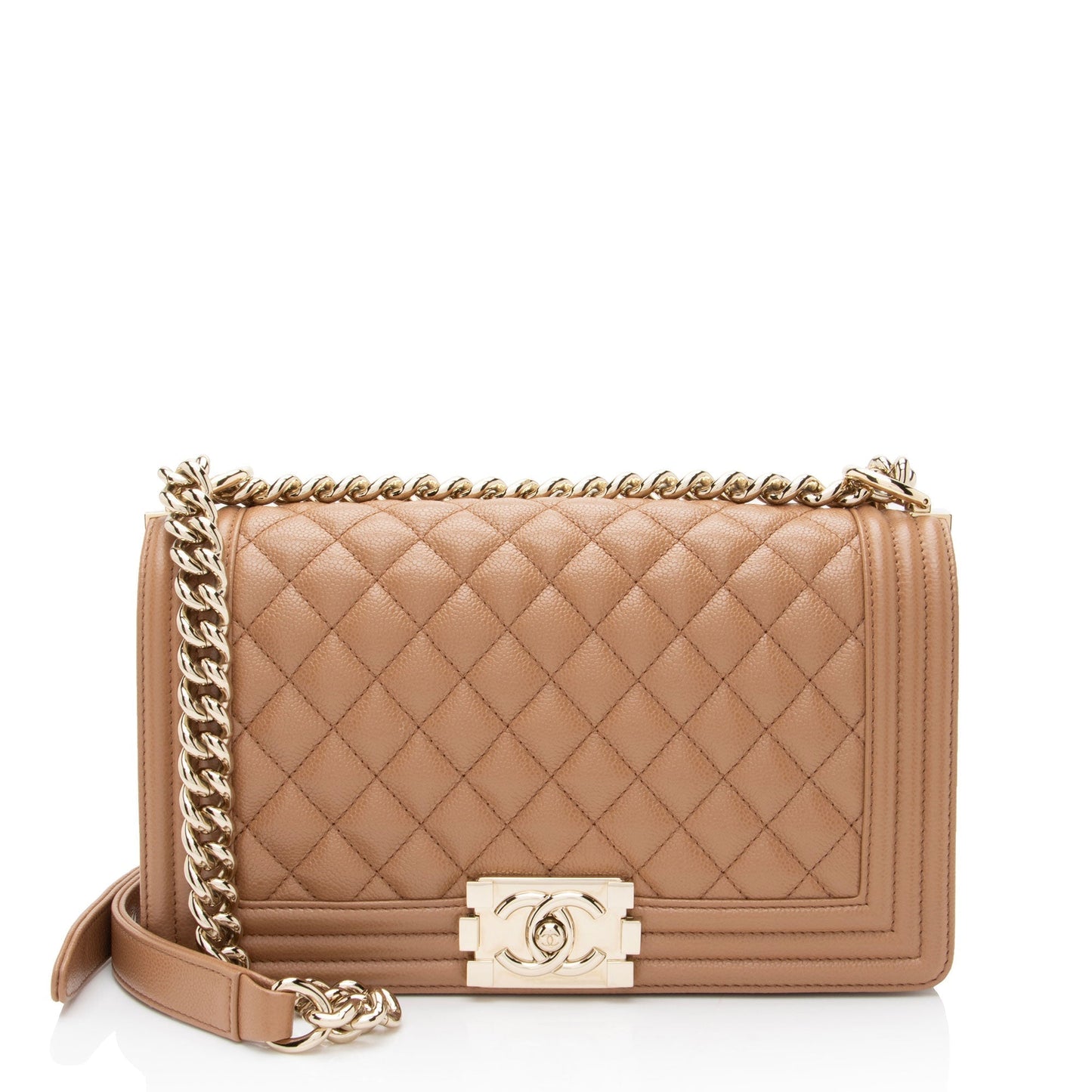 Chanel Boy Bag Caviar Gold Shoulder Bag Style 2