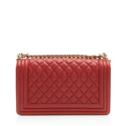 Chanel Boy Bag Caviar Gold Shoulder Bag