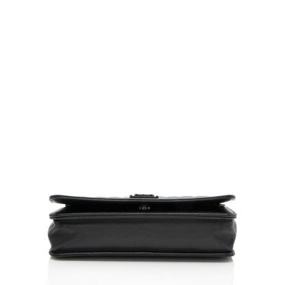 Chanel Caviar Leather So Black Boy Wallet On Chain