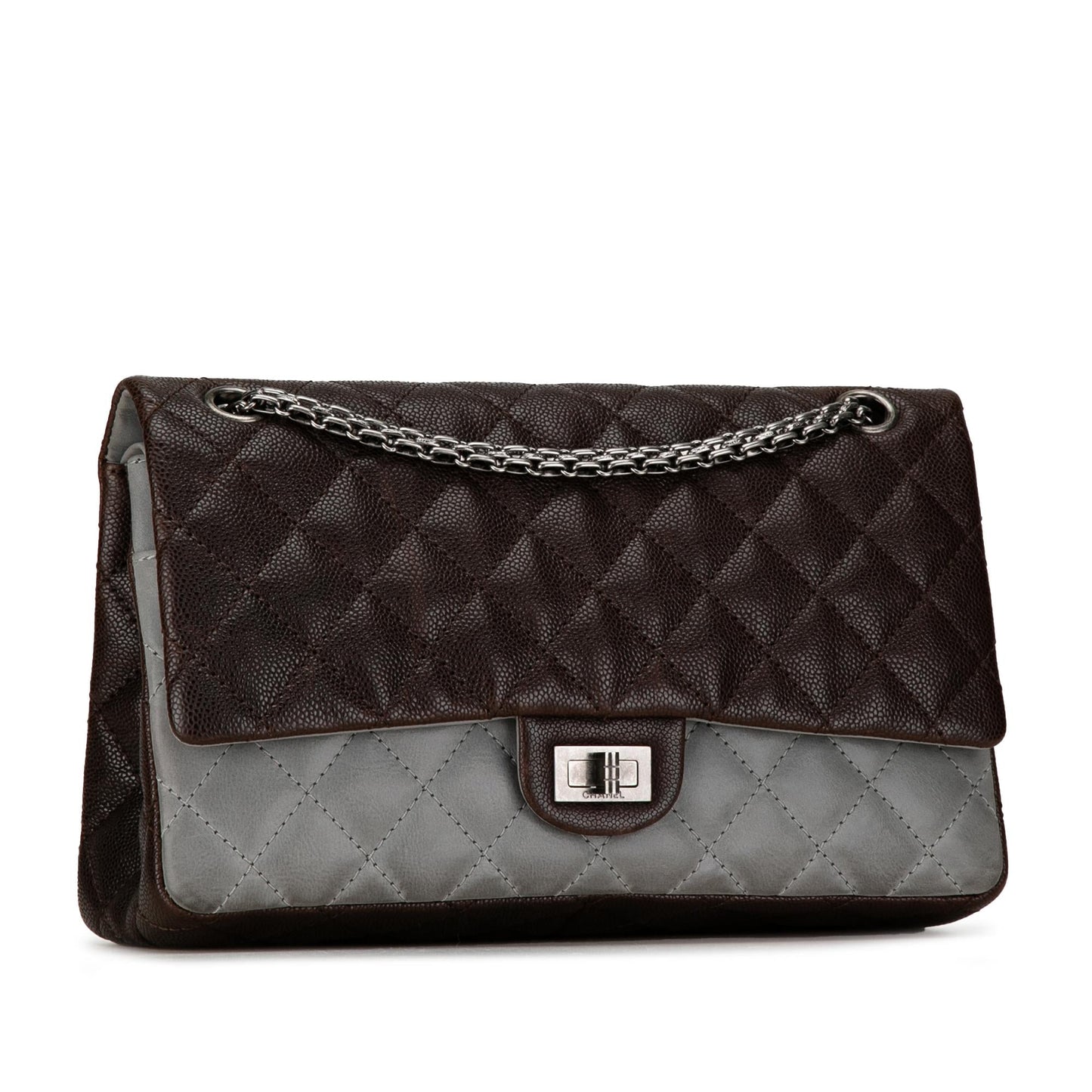 Chanel Caviar And Iridescent Calfskin Reissue 2 55 Double Flap 226 Caviar