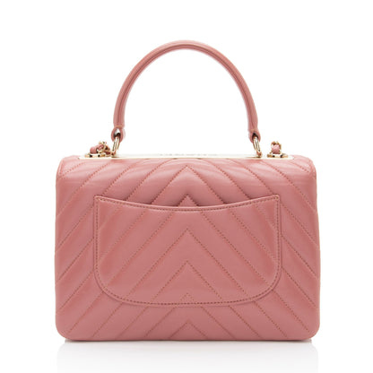 Chanel Chevron Lambskin Trendy Cc Small Top Handle