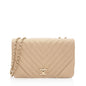 Chanel Chevron Metallic Caviar Leather Statement Small Flap Bag