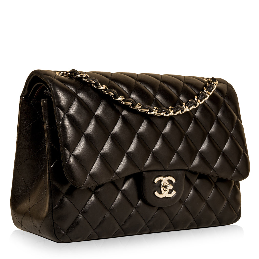 Chanel Classic Flap Lambskin Black Shoulder Bag Style 54