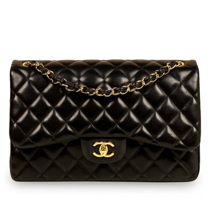 Chanel Classic Flap Lambskin Black Shoulder Bag Style 55