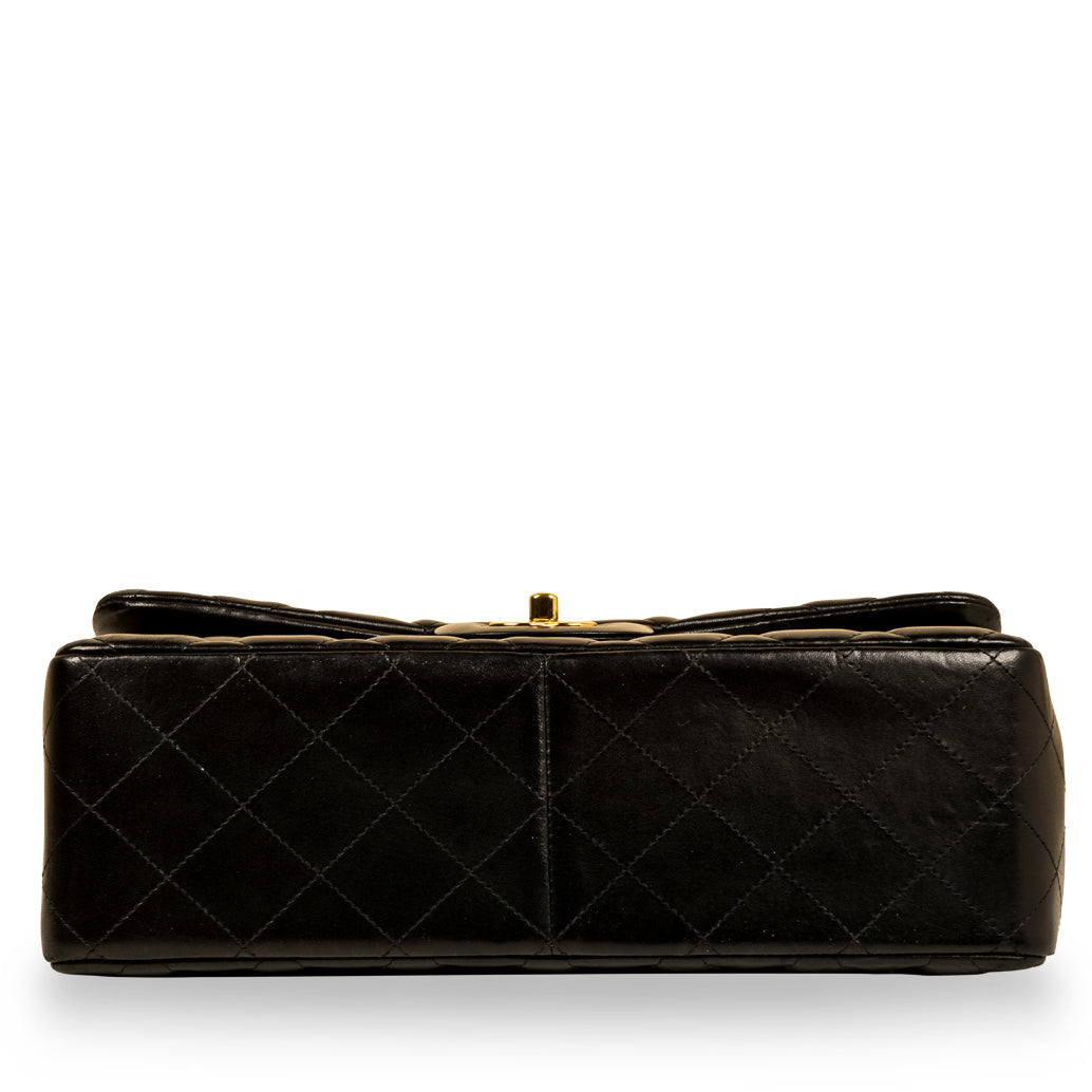 Chanel Classic Flap Lambskin Black Shoulder Bag Style 55