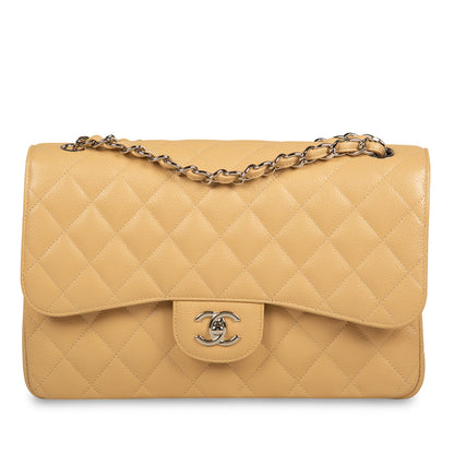 Chanel Classic Flap Lambskin Silver Shoulder Bag Style 9