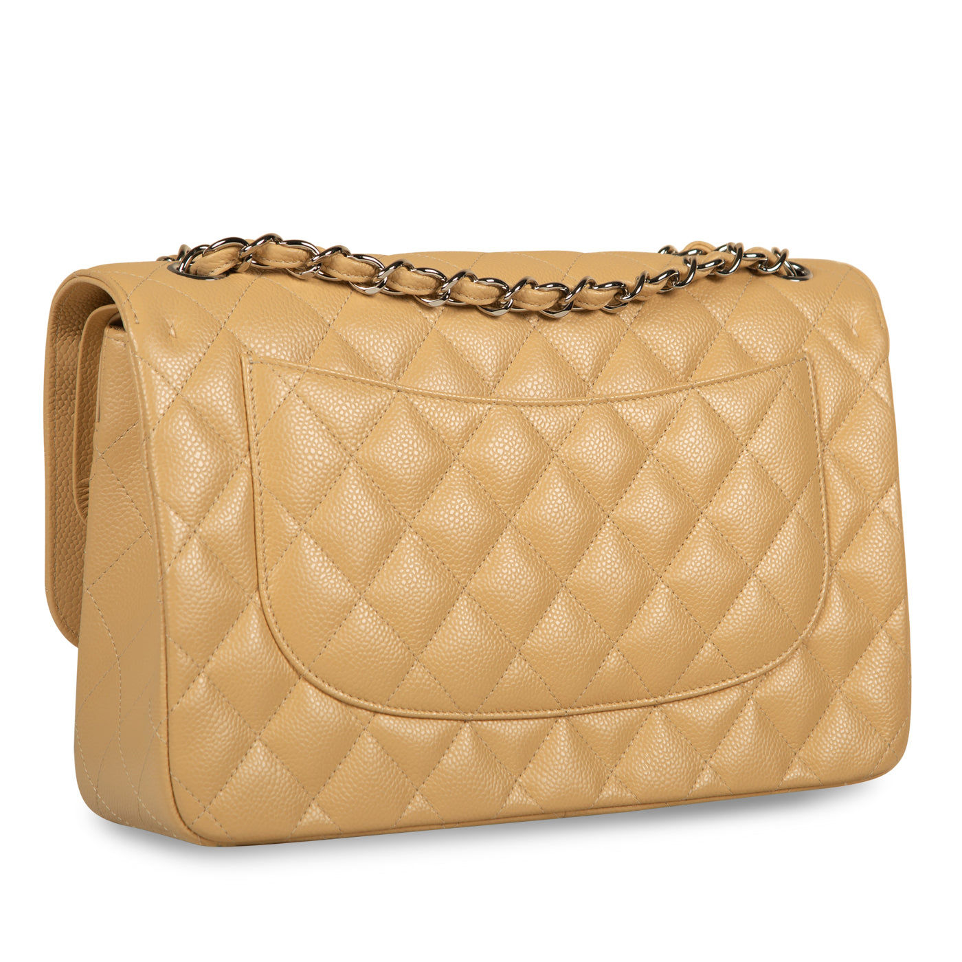 Chanel Classic Flap Lambskin Silver Shoulder Bag Style 9