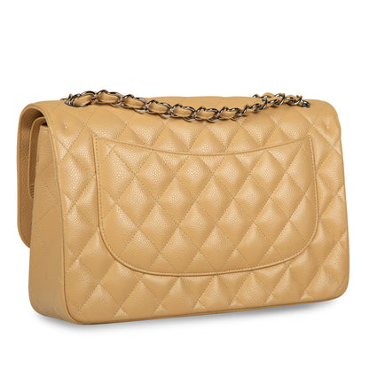 Chanel Classic Flap Lambskin Silver Shoulder Bag Style 9