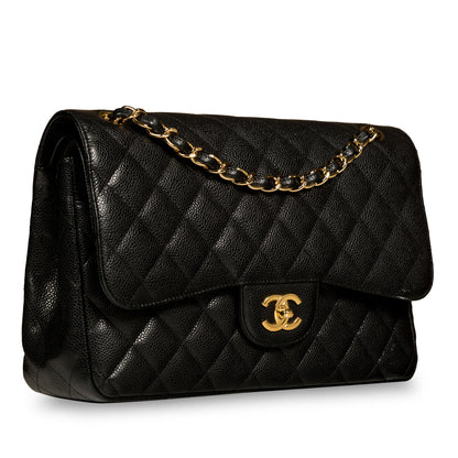 Chanel Classic Flap Lambskin Black Shoulder Bag Style 50