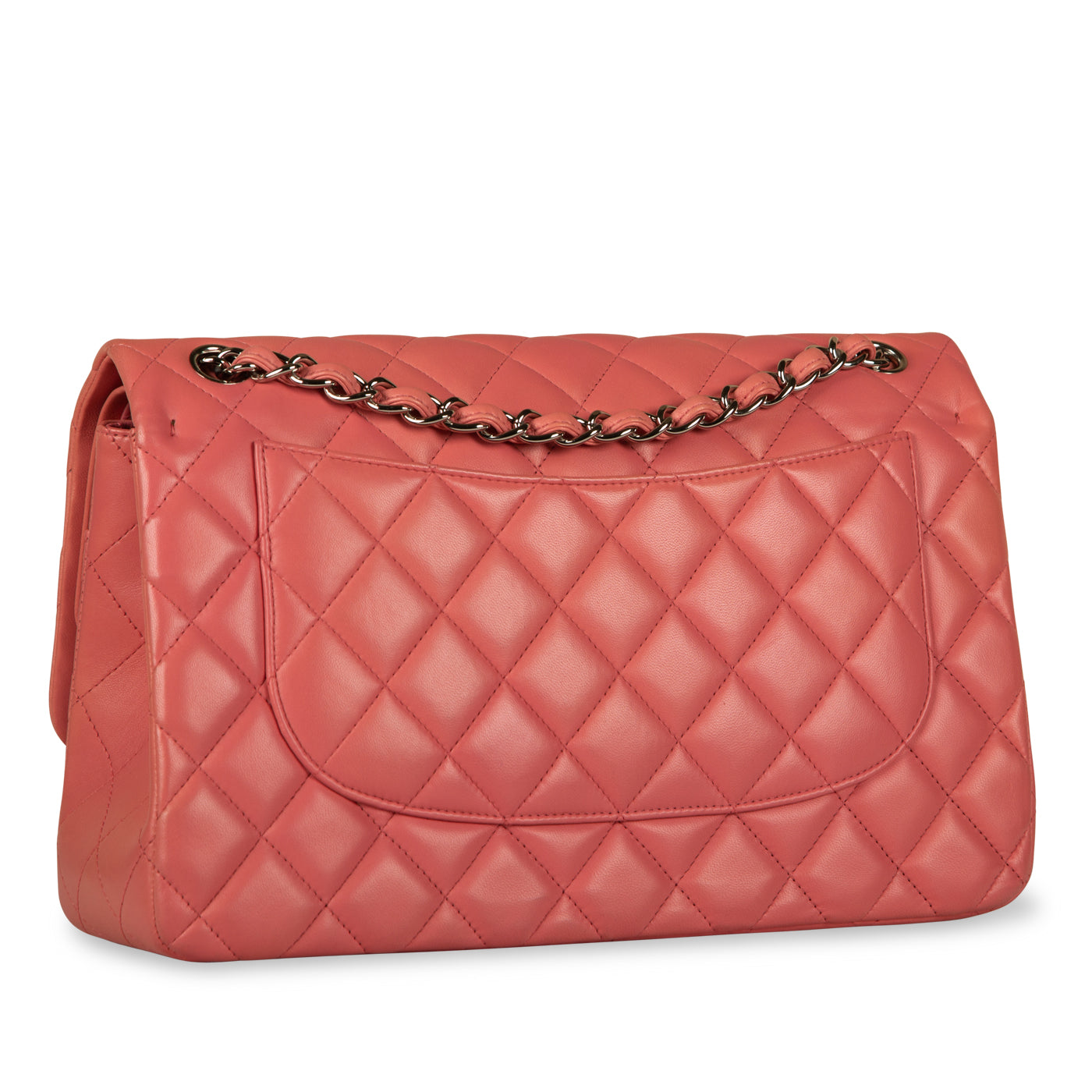 Chanel Classic Flap Lambskin Silver Shoulder Bag Style 8