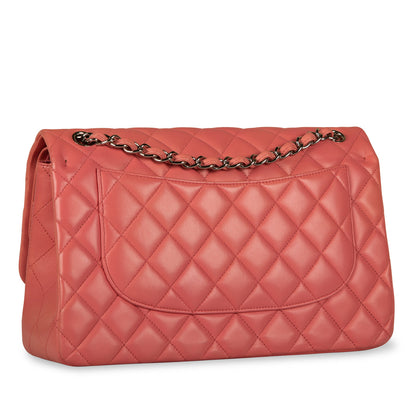 Chanel Classic Flap Lambskin Silver Shoulder Bag Style 8