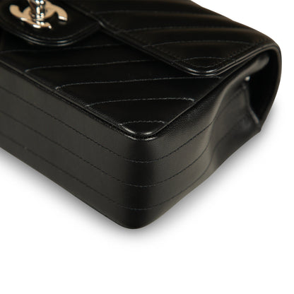 Chanel Classic Flap Lambskin Black Shoulder Bag Style 186