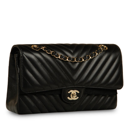 Chanel Classic Flap Lambskin Black Shoulder Bag Style 118