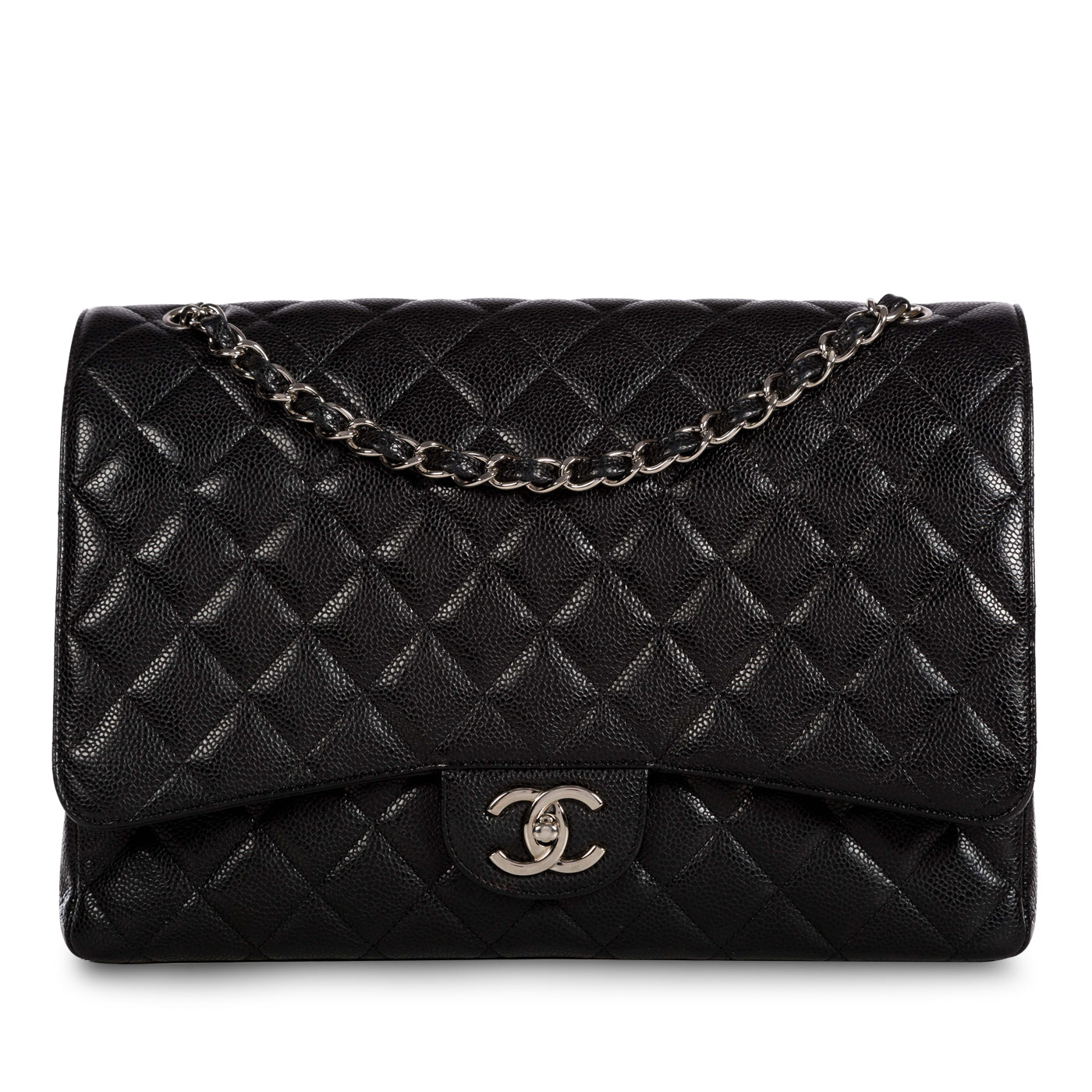 Chanel Classic Flap Caviar Black Shoulder Bag Style 45