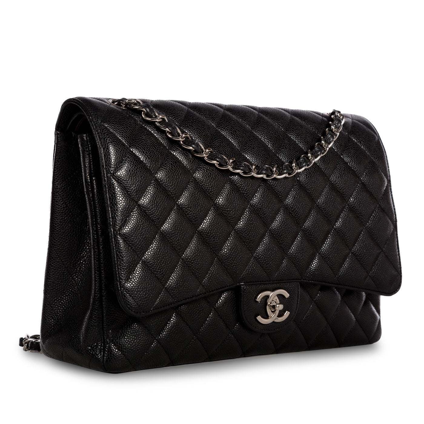 Chanel Classic Flap Caviar Black Shoulder Bag Style 45