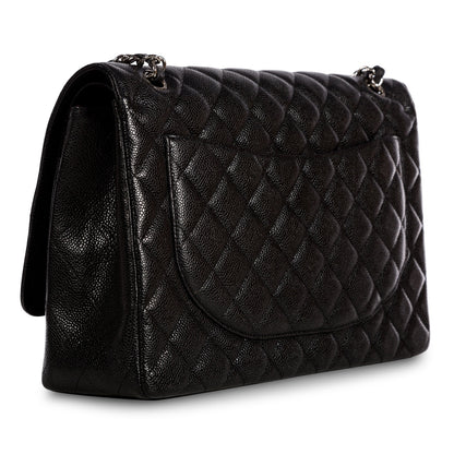 Chanel Classic Flap Caviar Black Shoulder Bag Style 45