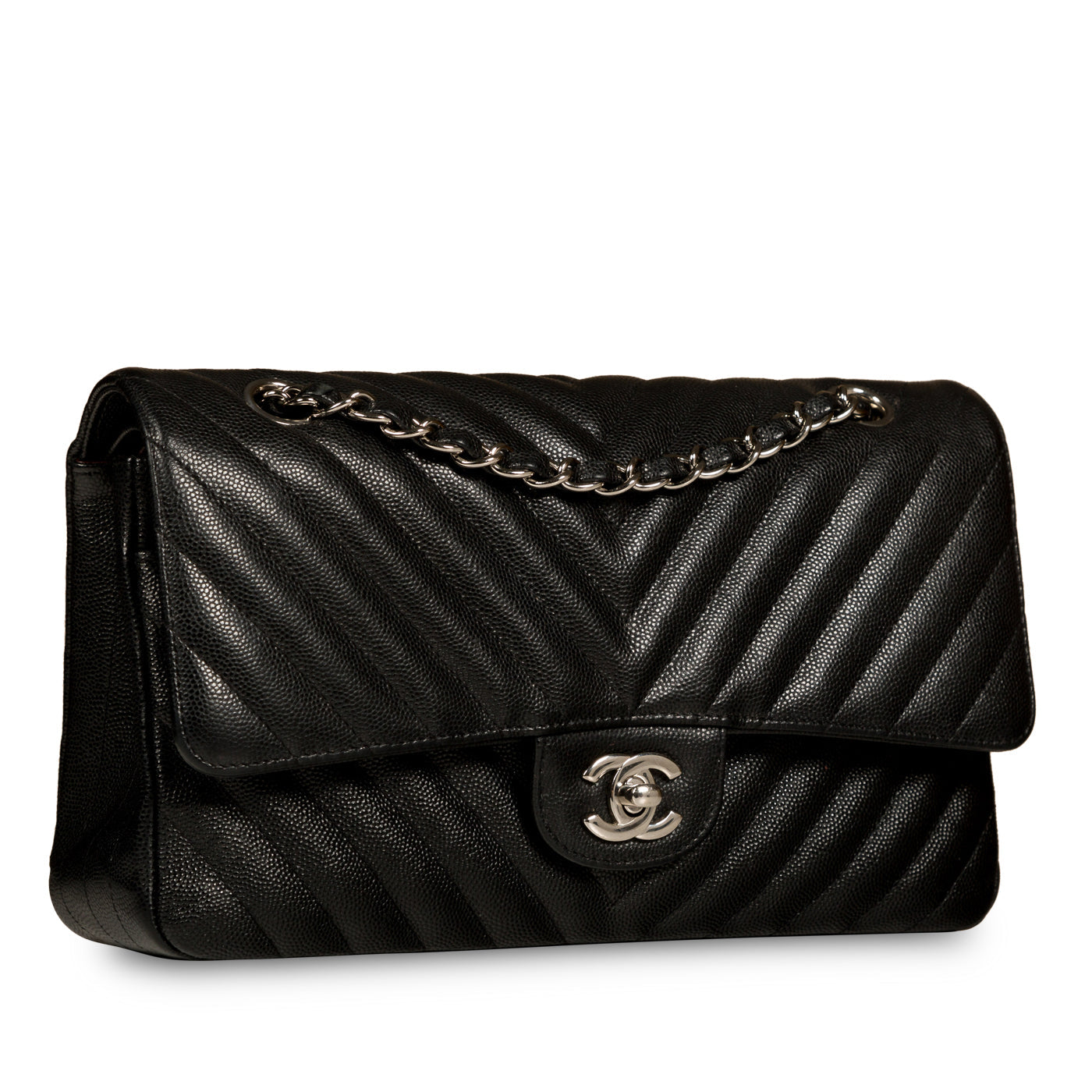 Chanel Classic Flap Caviar Black Shoulder Bag Style 82