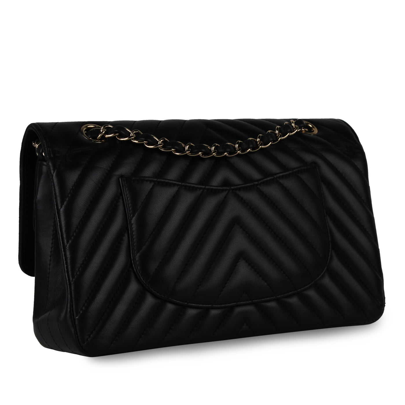 Chanel Classic Flap Lambskin Black Shoulder Bag Style 117