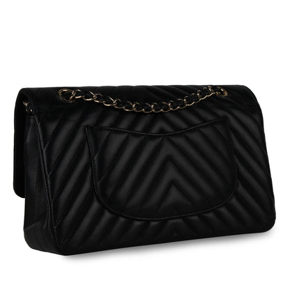 Chanel Classic Flap Lambskin Black Shoulder Bag Style 117