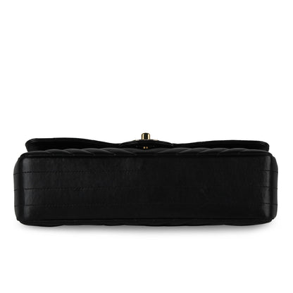 Chanel Classic Flap Lambskin Black Shoulder Bag Style 117