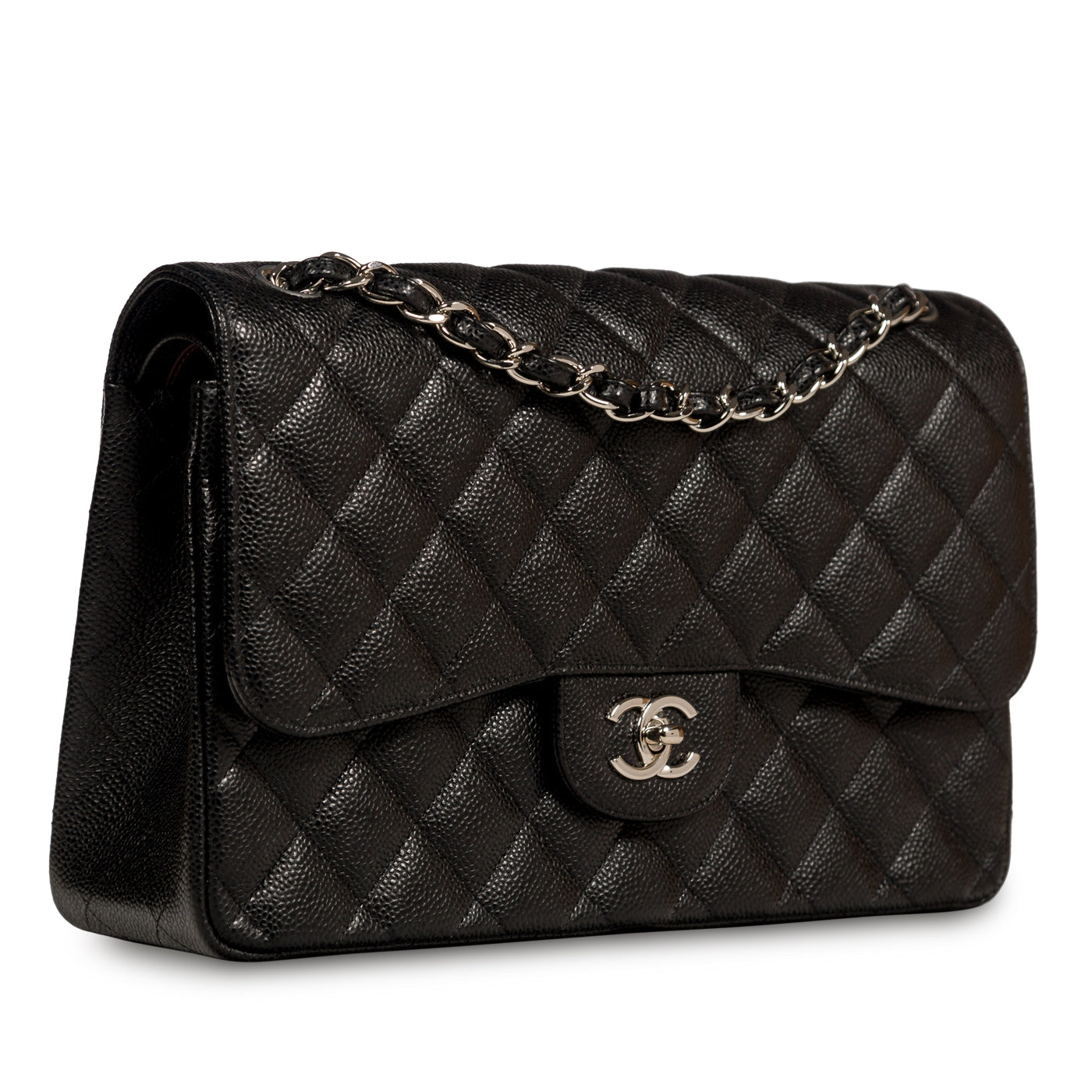 Chanel Classic Flap Caviar Black Shoulder Bag Style 44
