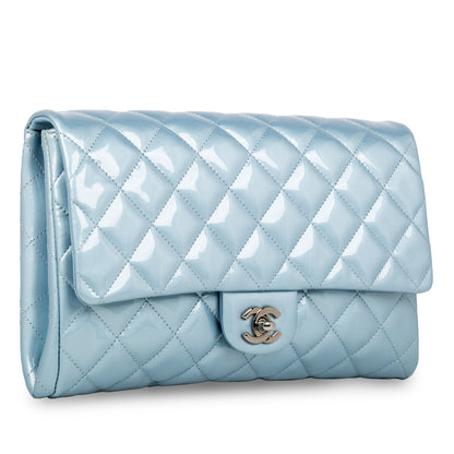 Chanel WOC Patent Leather Silver Crossbody