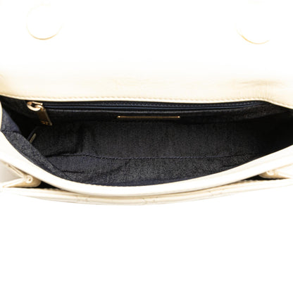 Chanel Gabrielle Calfskin White Shoulder Bag Calfskin