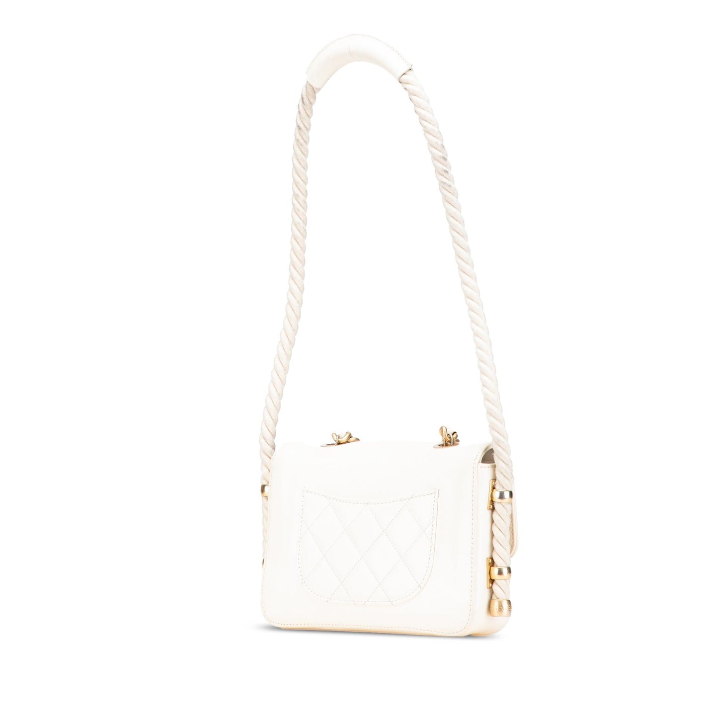Chanel Gabrielle Calfskin White Shoulder Bag Calfskin
