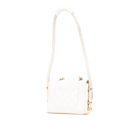 Chanel Gabrielle Calfskin White Shoulder Bag Calfskin