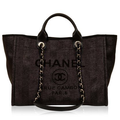 Chanel Cambon Canvas Black Tote Bag Style 3