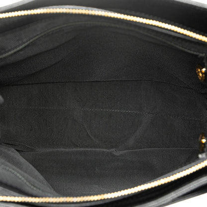 Chanel Embroidered Caviar Logo Shoulder Bag