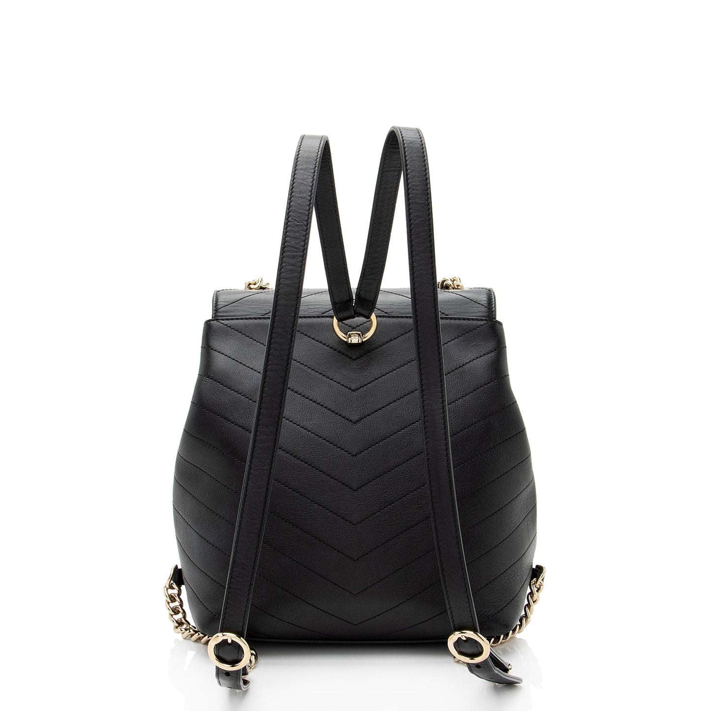 Chanel Chevron Grained Calfskin Cc Backpack