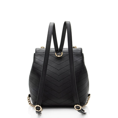 Chanel Chevron Grained Calfskin Cc Backpack