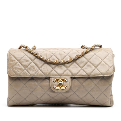Chanel Jumbo Cc Quilted Calfskin Straight Flap