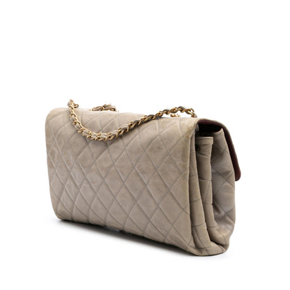 Chanel Jumbo Cc Quilted Calfskin Straight Flap