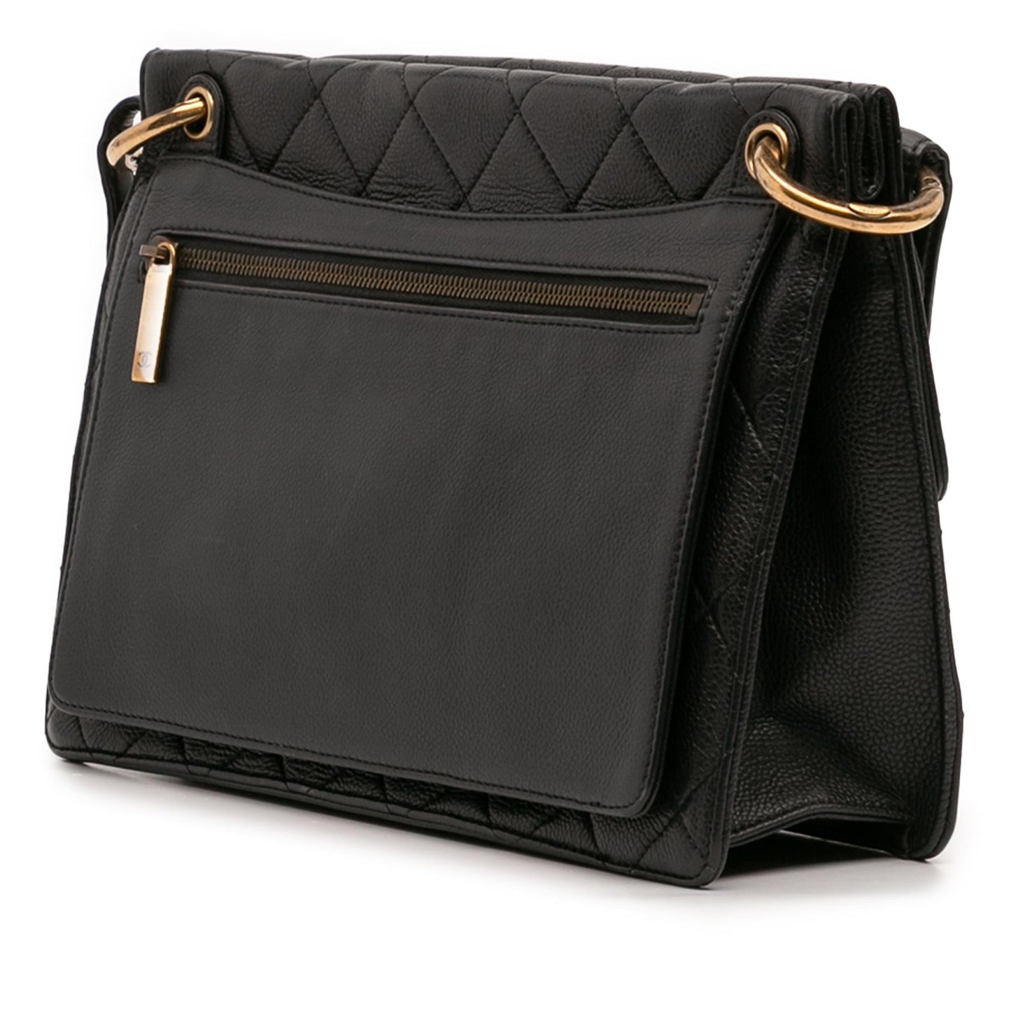 Chanel Jumbo Cc Quilted Caviar Chunky Chain Flap