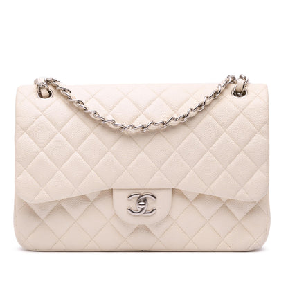 Chanel Gabrielle Caviar White Shoulder Bag Style 3