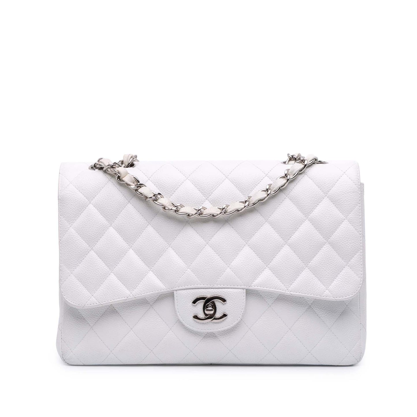 Chanel Gabrielle Caviar White Shoulder Bag Caviar